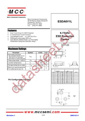 ESDA6V1L-TP datasheet  